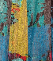 Ali Miles Printed Mesh Inset 3/4 Sleeve Open-Front Kimono