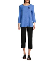 Ali Miles Round Neck 3/4 Sleeve Tunic