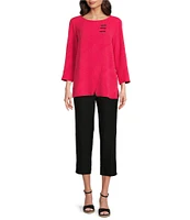 Ali Miles Round Neck 3/4 Sleeve Tunic
