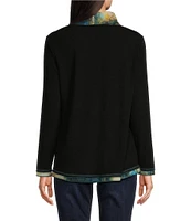 Ali Miles Stretch Knit Cowl Neck Long Sleeve Tunic