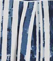 Ali Miles Stripe 3/4 Cuff Sleeve Button Front Tunic