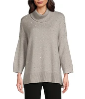 Ali Miles Sweater Knit Cowl Neck Long Sleeve Tunic