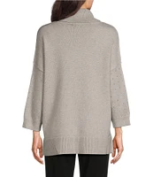 Ali Miles Sweater Knit Cowl Neck Long Sleeve Tunic