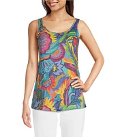 Ali Miles Tropical Multi Print Button Front Tank Set
