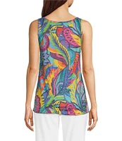 Ali Miles Tropical Multi Print Button Front Tank Set