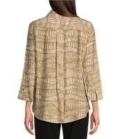 Ali Miles Woven Button Front Point Collar Tunic