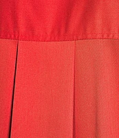 Ali Miles Woven Point Collar 3/4 Sleeves Quarter Zip-Up Tunic