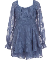 Allison & Kelly Big Girls 7-16 Blouson-Sleeve Floral Jacquard Chiffon Romper