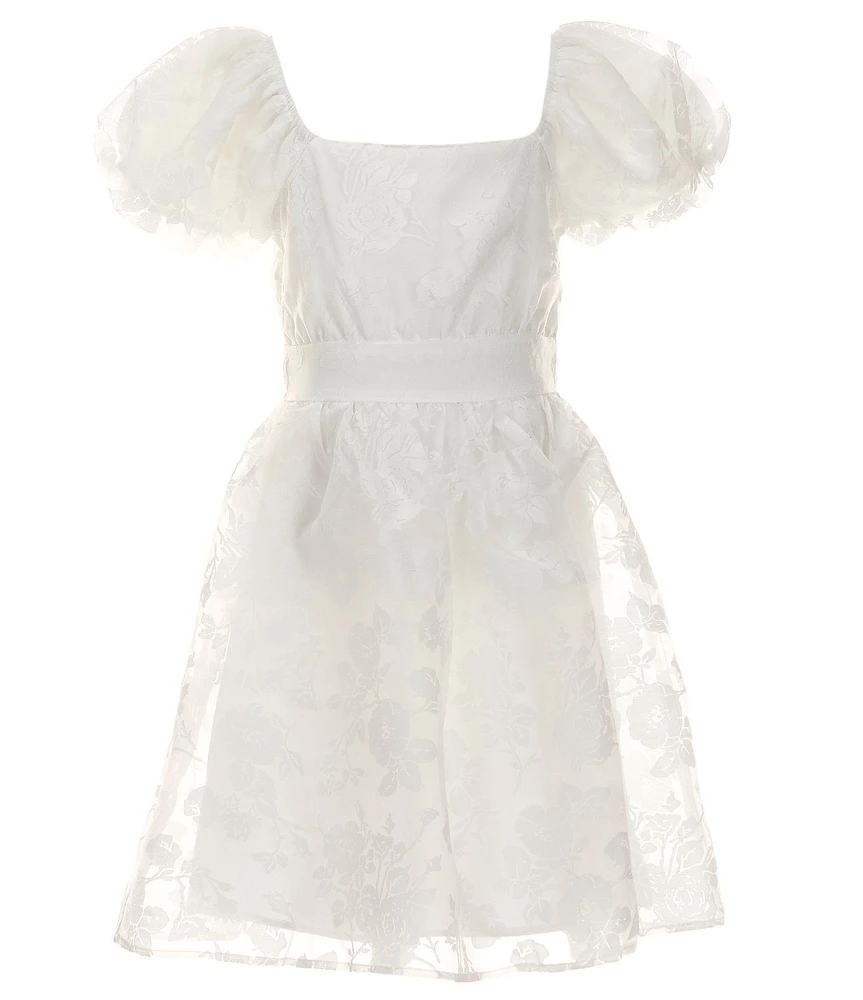 Allison & Kelly Big Girls 7-16 Bubble Sleeve Burnout Organza Dress