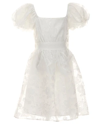 Allison & Kelly Big Girls 7-16 Bubble Sleeve Burnout Organza Dress