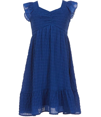 Allison & Kelly Big Girls 7-16 Cap Sleeve Smocked Seersucker Empire-Waist Dress