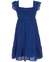 Allison & Kelly Big Girls 7-16 Cap Sleeve Smocked Seersucker Empire-Waist Dress