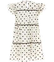 Allison & Kelly Big Girls Chiffon Dot Ruffle Sleeve Dress