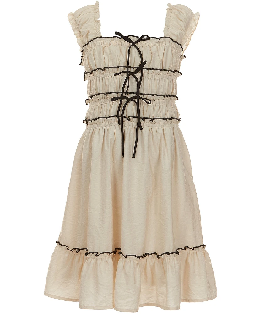 Allison & Kelly Big Girls 7-16 Crinkle Chalis Ruffle Sleeveless Dress