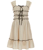 Allison & Kelly Big Girls 7-16 Crinkle Chalis Ruffle Sleeveless Dress