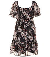 Allison & Kelly Big Girls 7-16 Floral/Clip-Dot Fit & Flare Dress