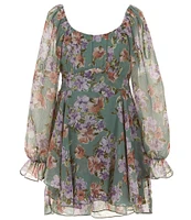 Allison & Kelly Big Girls 7-16 Long-Sleeve Floral Chiffon Romper