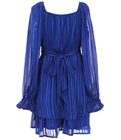 Allison & Kelly Big Girls 7-16 Lurex Shadow Stripe Dress