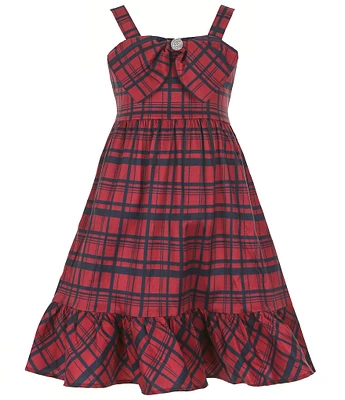 Allison & Kelly Big Girls 7-16 Plaid Taffeta Big Bow Dress