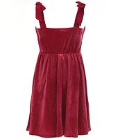 Allison & Kelly Big Girls 7-16 Shoulder Tie Velvet Glitter Dress