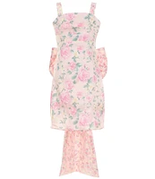 Allison & Kelly Big Girls Sleeveless Floral Printed Taffeta Bow-Back Dress