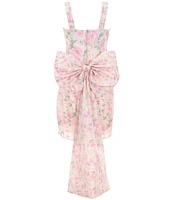 Allison & Kelly Big Girls Sleeveless Floral Printed Taffeta Bow-Back Dress
