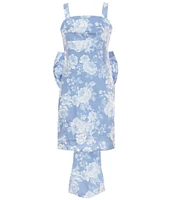 Allison & Kelly Big Girls Sleeveless Floral-Toile-Printed Bow-Back Dress