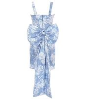 Allison & Kelly Big Girls Sleeveless Floral-Toile-Printed Bow-Back Dress