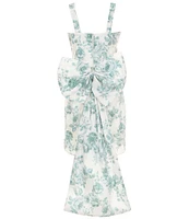 Allison & Kelly Big Girls Sleeveless Floral-Toile-Printed Bow-Back Dress
