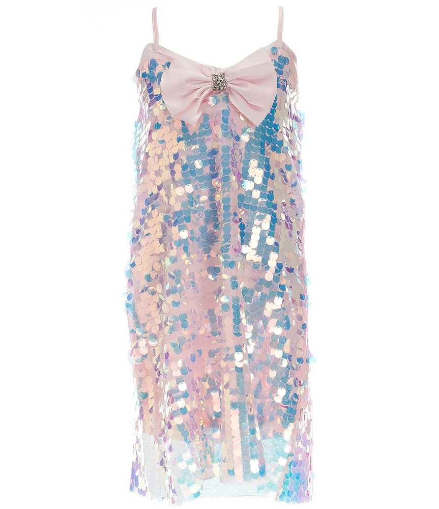 Allison & Kelly Big Girls 7-16 Sleeveless Iridescent Paillette Sequin-Embellished Shift Dress