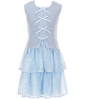 Allison & Kelly Big Girls Sleeveless Knit Bow Vest & Embroidered Chiffon Dress Set