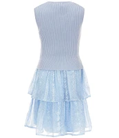 Allison & Kelly Big Girls Sleeveless Knit Bow Vest & Embroidered Chiffon Dress Set
