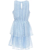 Allison & Kelly Big Girls Sleeveless Knit Bow Vest & Embroidered Chiffon Dress Set