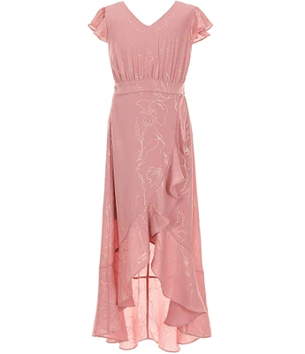Allison & Kelly Big Girls Cap Sleeve High-Low Wrap Dress