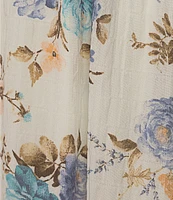 Allison & Kelly Chiffon Floral Print V-Neck Flutter Sleeve Smocked Midi Dress