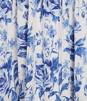 Allison & Kelly Floral Print V-Neck Flutter Sleeve Smocked Maxi Dress