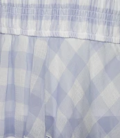 Allison & Kelly Gingham Short Puff Sleeve Smocked Tiered Dress