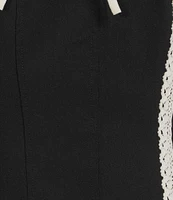 Allison & Kelly Lace Trim Tie Front Detail Drop Waist Dress