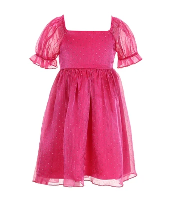 Allison & Kelly Little Girls 4-6X Puffed Sleeve Rhinestone-Embellished Fit & Flare Dress