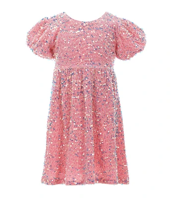 Allison & Kelly Little Girls 4-6X Short Sleeve Sequin-Embellished Velvet Fit & Flare Dress