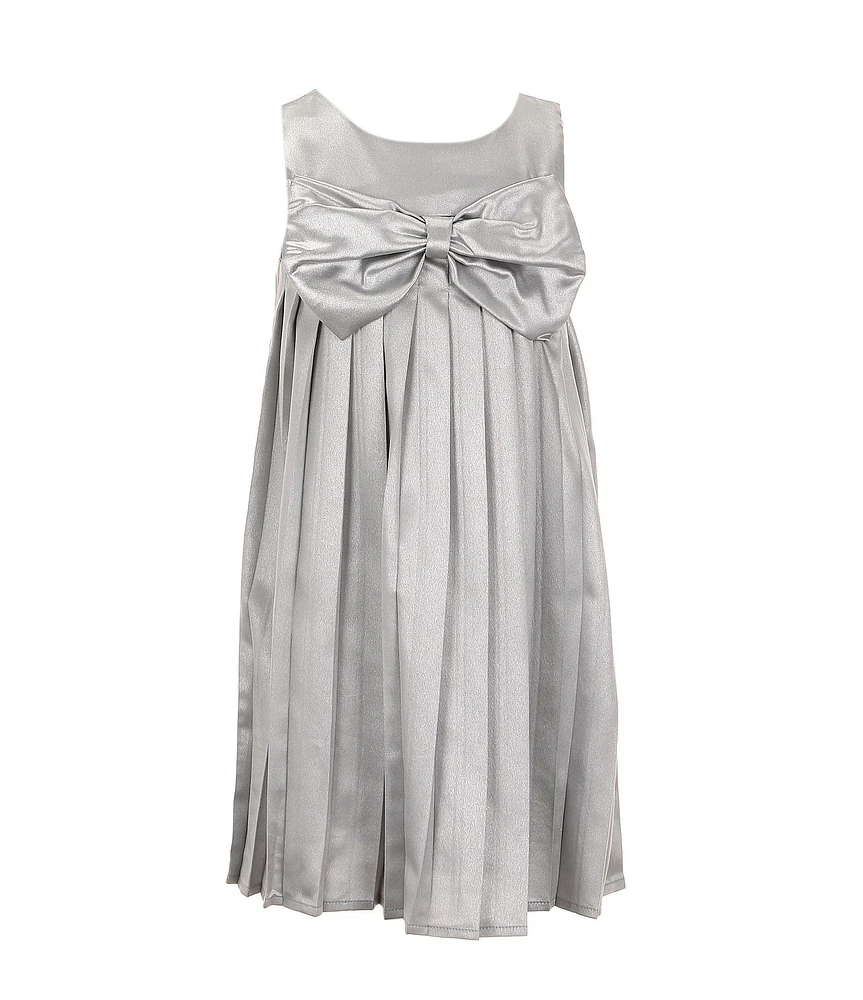 Allison & Kelly Little Girls 4-6X Sleeveless Pleated Foiled Satin Shift Dress