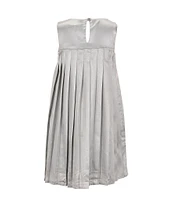 Allison & Kelly Little Girls 4-6X Sleeveless Pleated Foiled Satin Shift Dress