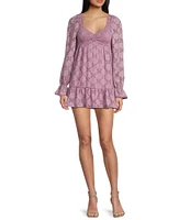 Allison & Kelly Long Sleeve Jacquard Smock Dress