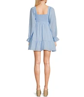 Allison & Kelly Long Sleeve Smocked Babydoll Dress