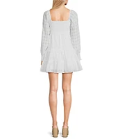 Allison & Kelly Long Sleeve Smocked Tiered Fit-And-Flare Dress