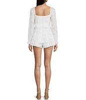 Allison & Kelly Long Sleeve V-Neck Lace Romper