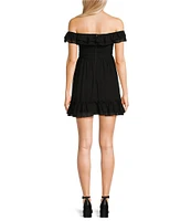 Allison & Kelly Off The Shoulder Pleated Dress