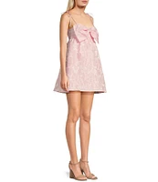 Allison & Kelly Printed Bow Front Tie Spaghetti Strap Dress