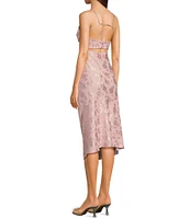 Allison & Kelly Printed Jacquard Square Neck Spaghetti Strap Dress