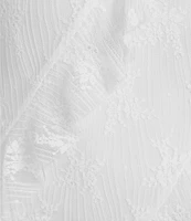 Allison & Kelly Printed Lace V-Neck Asymmetrical Ruffled Dress